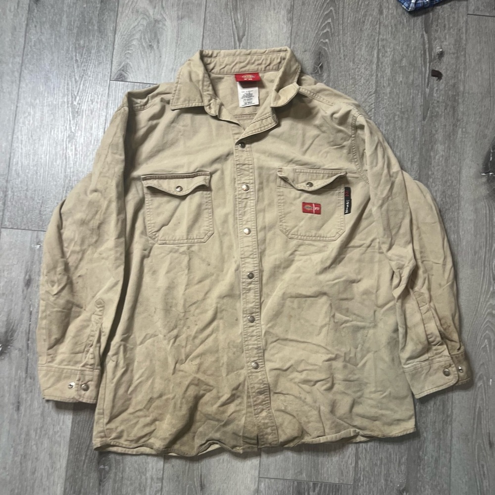 Beige Button-Up Shirt